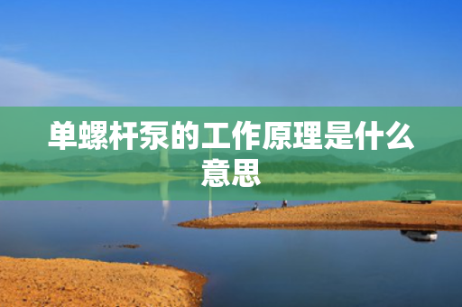 单螺杆泵的工作原理是什么意思